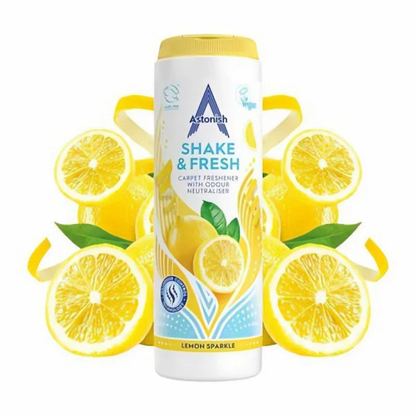Astonish shake and fresh carpet odour