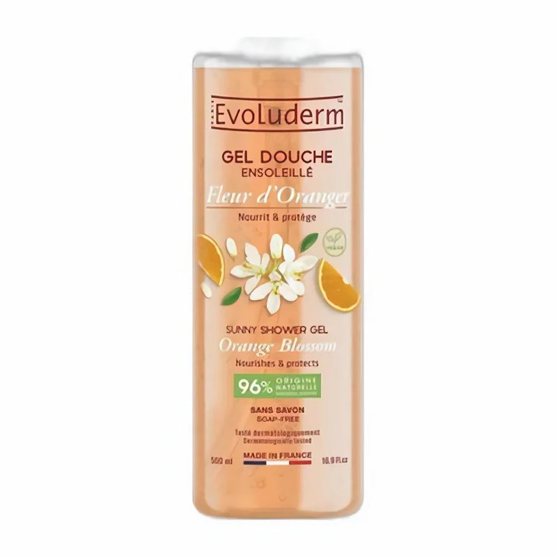Evoluderm gel douche sunny shower gel 500ml -fleur d' orange