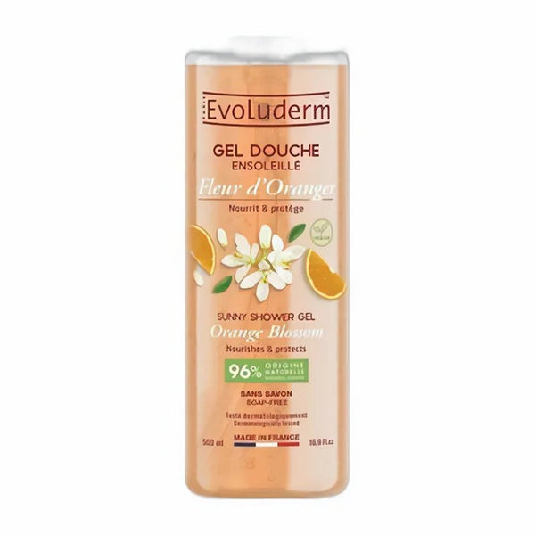 Evoluderm gel douche sunny shower gel 500ml -fleur d' orange