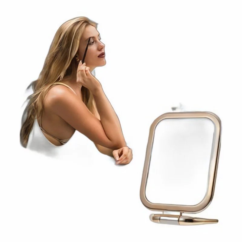 Mirros with stand, brown polished double sided